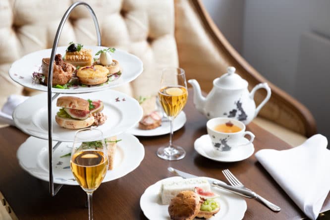 A delicious spread of food, tea and cakes served at the Athenaeum Hotel & Residences in London