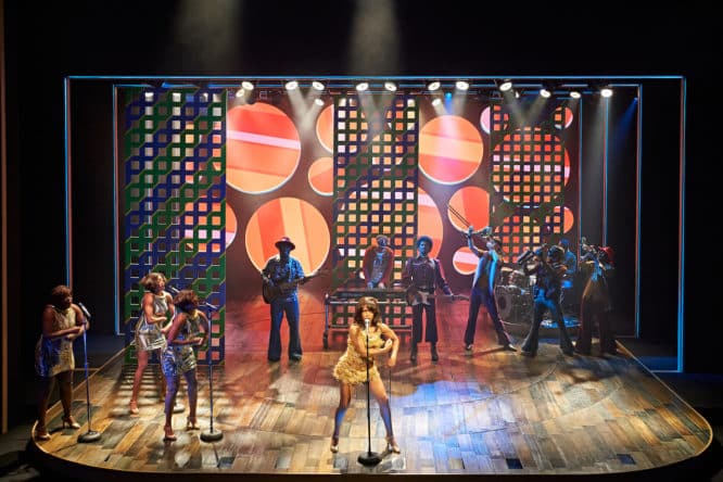Elesha Paul Moses performing as Tina Turner in TINA: The Tina Turner Musical, one of the best musicals in London