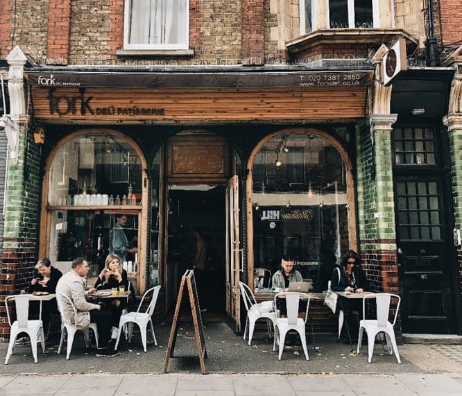 Fork Deli and wine bar in Bloomsbury - a lovely spot for a first date in London 