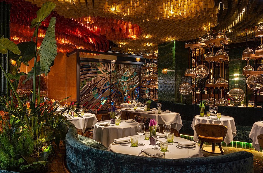 The flash interiors of Amazonico restaurant in London