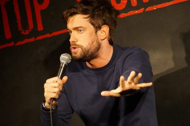 Jack Whitehall performing at the Top Secret Comedy Club