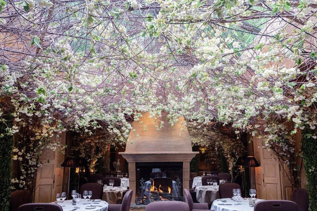 The foliage-filled interior of Clos Maggiore, one of the prettiest restaurants in London 