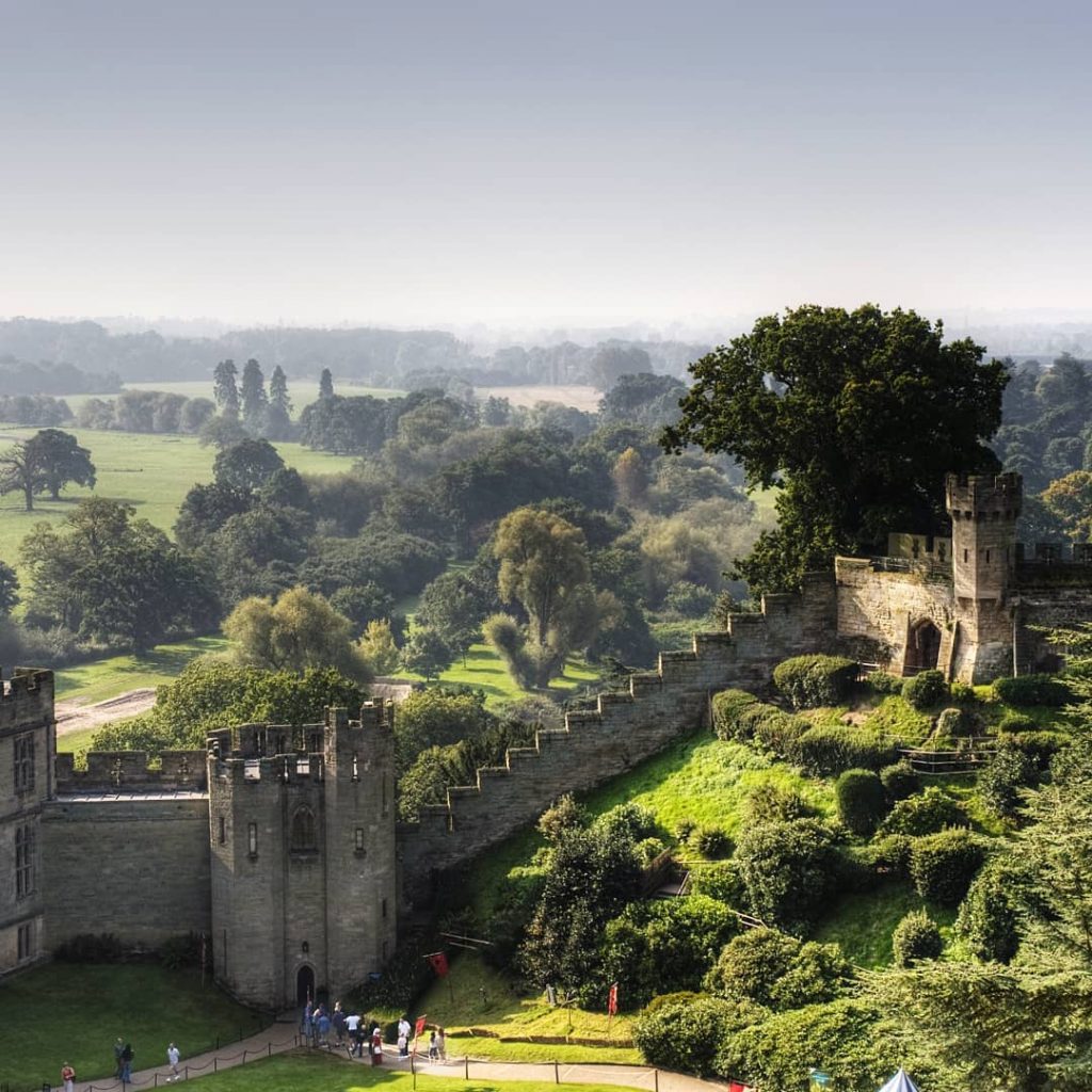 The exterior wall of the mighty Warwick Castle, one of the best castles near London