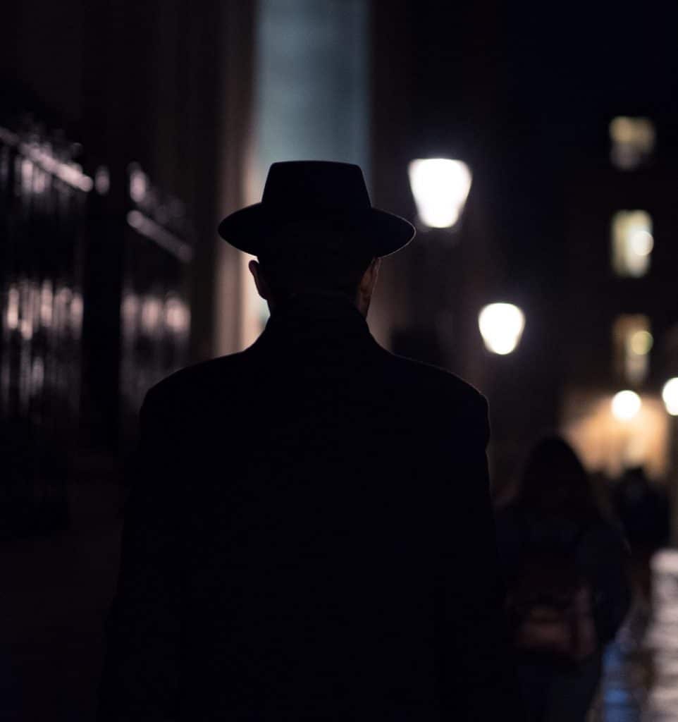 A spy in the dark streets of London at 'City of Spies: The Immersive Experience'