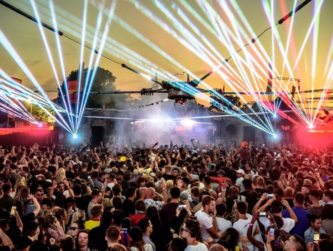 Incredible lighting at the Eastern Electrics music festival in London, one of the best London festivals