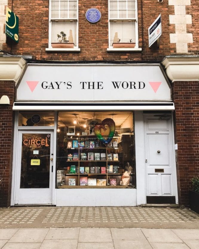 The exterior of the Gay's The Word bookshop in Bloomsbury