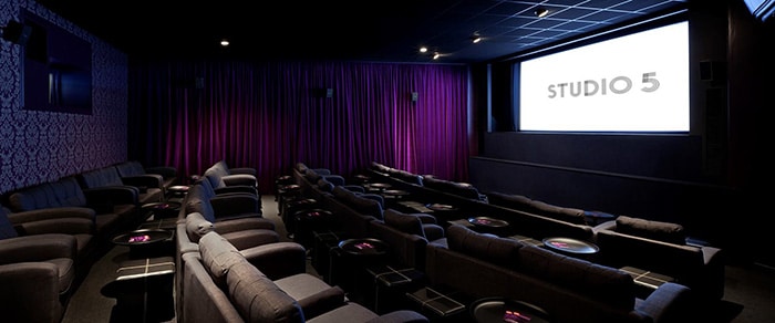 The interior of the Genesis Cinema and accompanying screen, one of the best luxury cinemas in London
