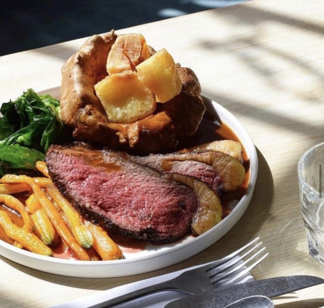 A delicious roast with all the trimmings served at the Coal Rooms.