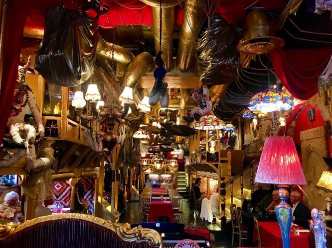 The interior of the iconic Sarastro restaurant in Covent Garden, London