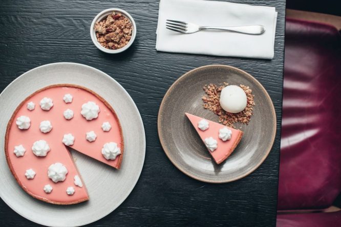 A delightful slice of pink cake served at Lily Vanilli, one of London's best bakeries