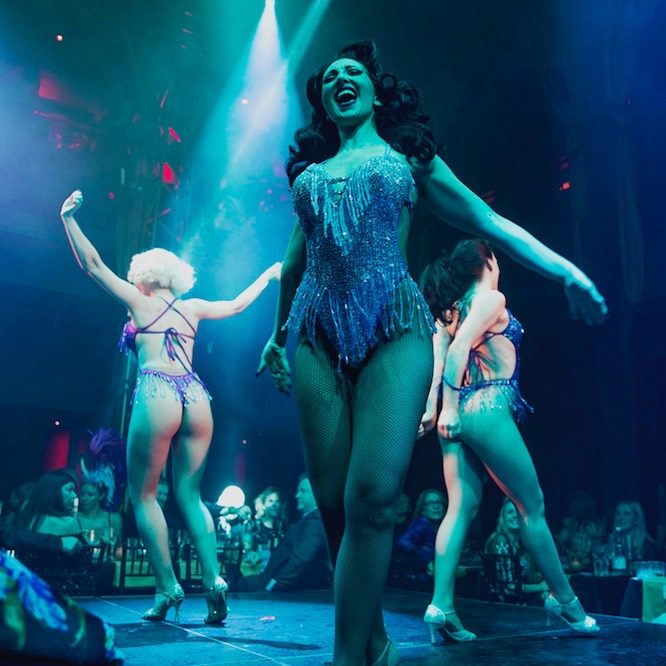A burlesque show being performed at Proud Embankment in London