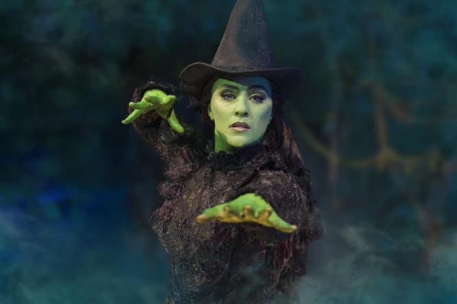 Lucie Jones as Elphaba in Wicked The Musical, one of the best musicals in London