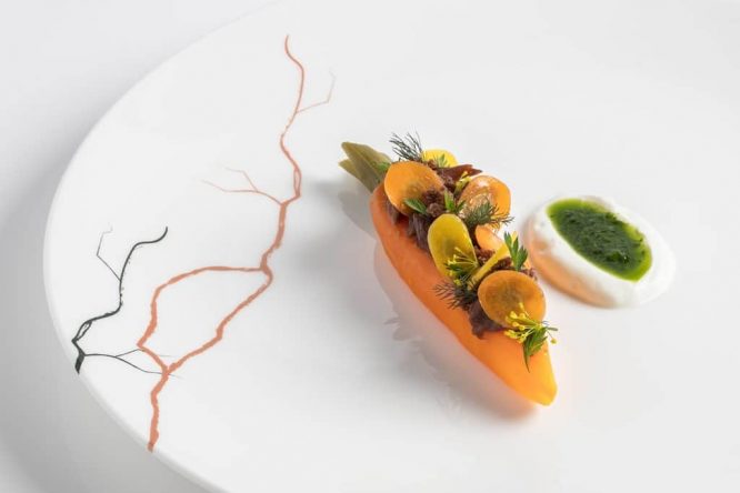 A delicious dish serve for lunch at the Michelin-starred Core By Clare Smyth