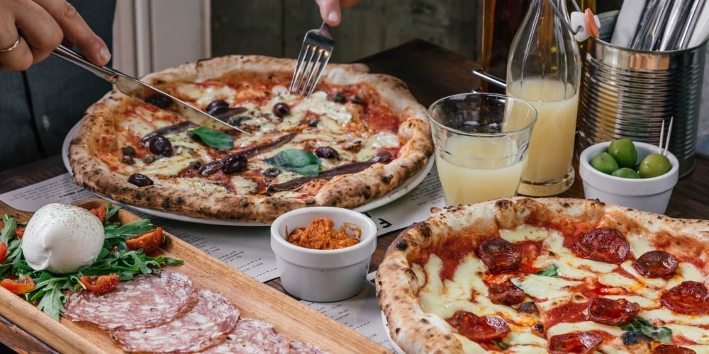 a plate of food from one of London's best pizza places, Franco Manca