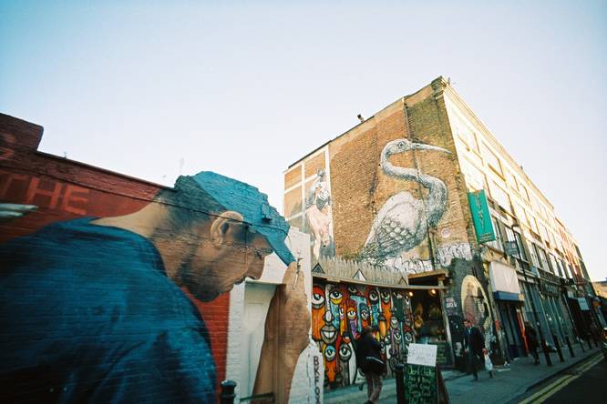 Some fantastic street art adorning the walls of Brick Lane near Whitechapel 
