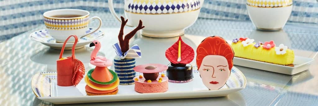 The Prêt-À-Portea afternoon tea, with a variety of fashion-inspired bakes and foodstuffs