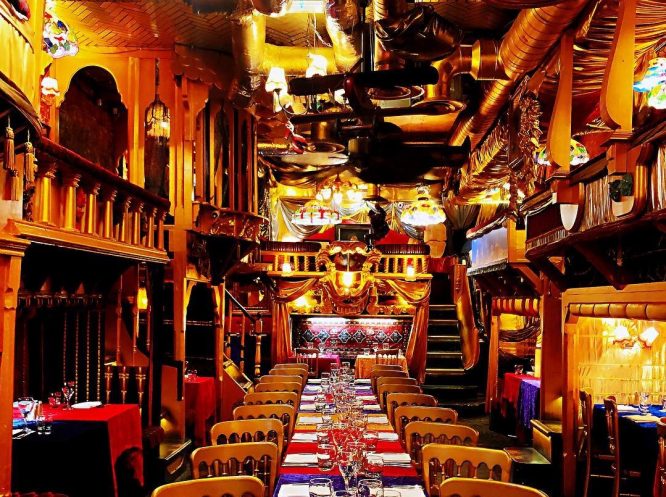 The interior of the incredible Sarastro restaurant in London's Covent Garden