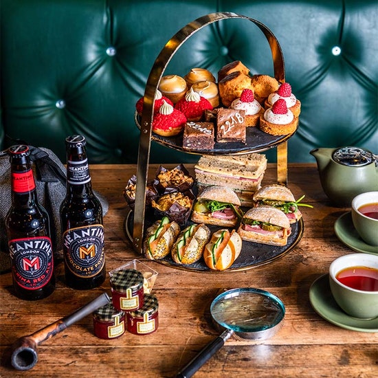 Some delicious items of food served at a Sherlock Afternoon Tea in Central London 