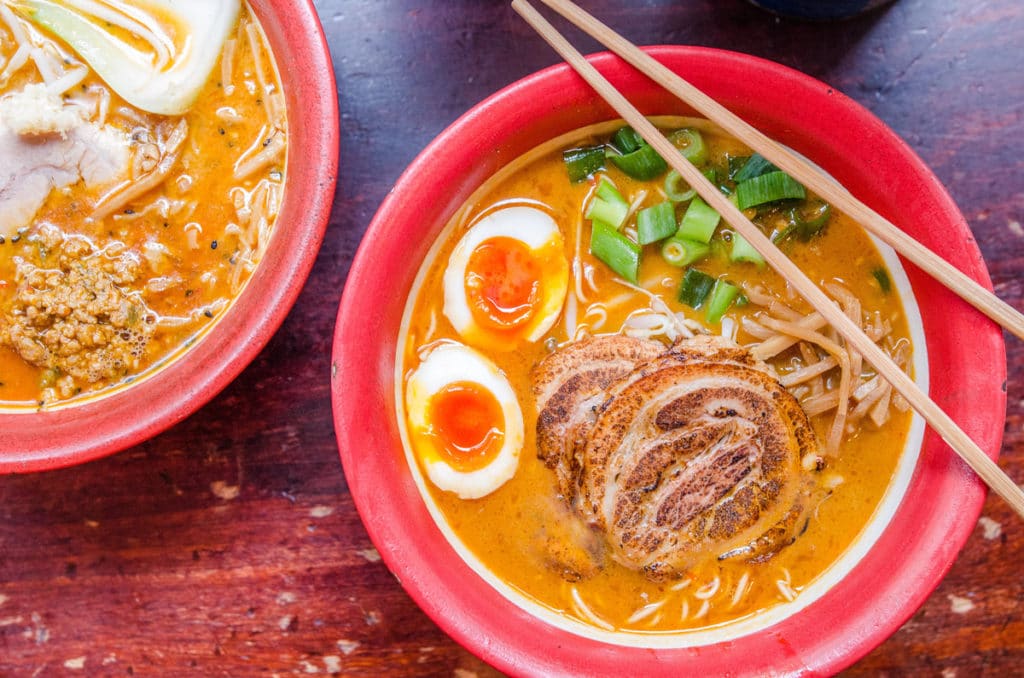 A steaming hot bowl of ramen served at Bone Daddies, one of the best Japanese restaurants in London