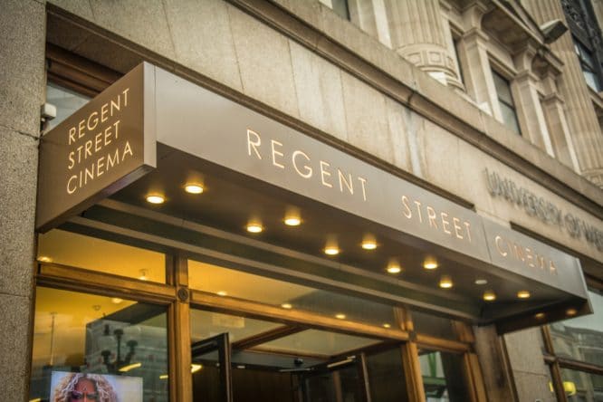 The exterior of the Regent Street Cinema in London, England