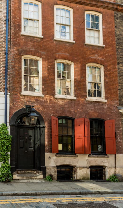 The exterior of the Dennis Severs' House and Museum in Spitalfields