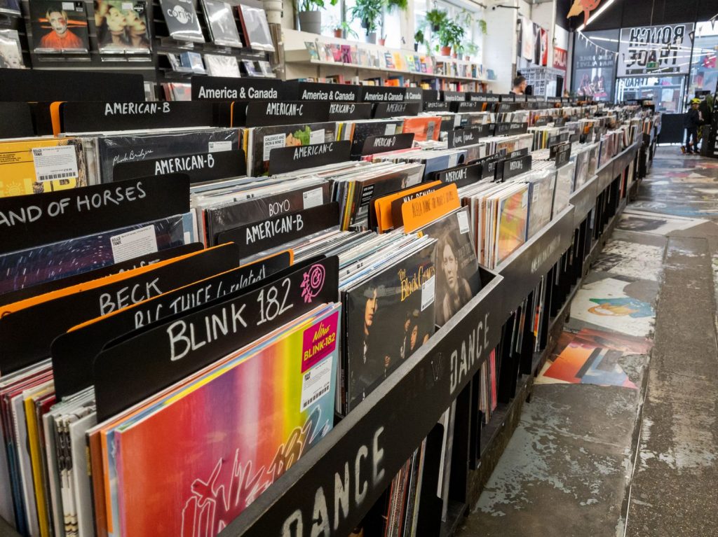 An array of records on sale at one of the best record shops in London