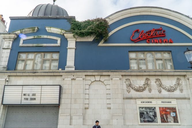 The beautiful Art Deco outside of the Electric Cinema in the Portobello Road area of London