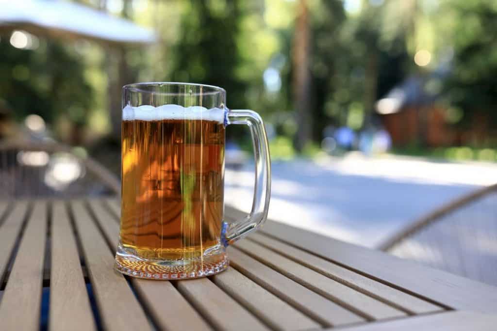 A refreshing pint of beer outside a country pub near London