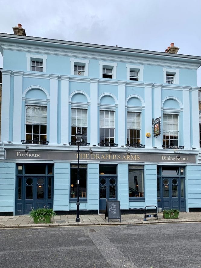 The exterior of The Drapers Arms in Islington, London.