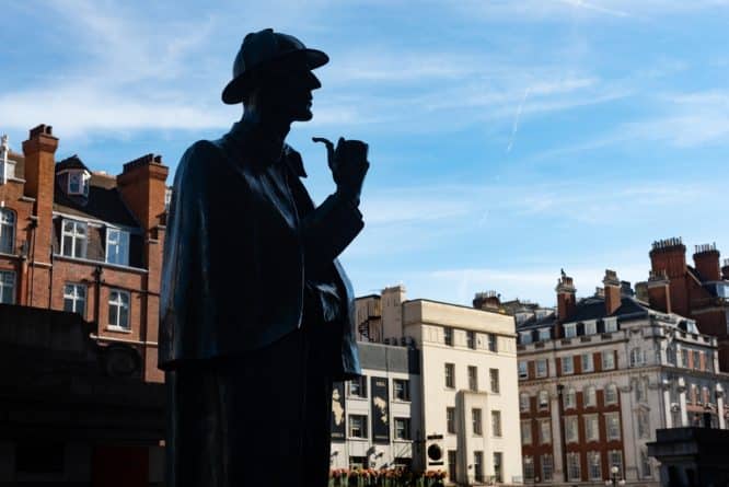 A statue of Sherlock Holmes which features on one of the best walking tours in London