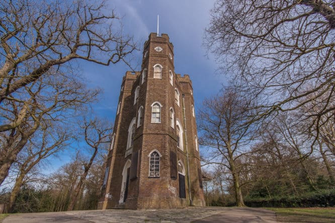 The large turret of Severndroog Castle in Shooters Hill in South East London