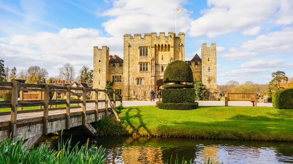 The incredible surroundings of the beautiful Hever Castle in Kent, one of the best castles near London