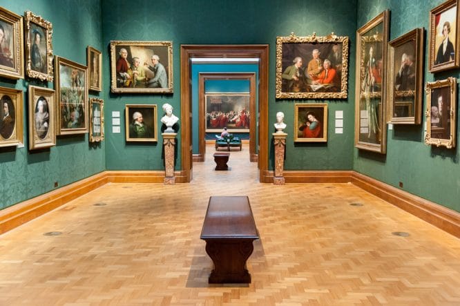 Paintings on shown at The National Portrait Gallery in London, England, one of the best London art galleries