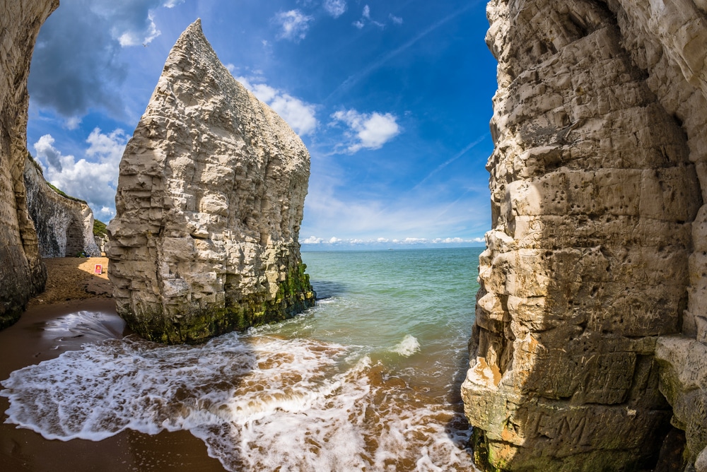 Botany Bay Beach and cliffs on a sunny day