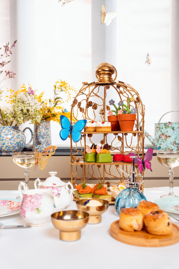 A tasty spread of patisseries, cakes and decorations served at The Secret Garden Afternoon Tea in Taj 51 Buckingham Gate Suites and Residences