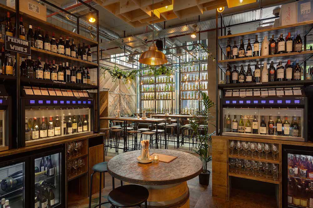 The interior of a Vagabond Wines in London – a chain of fantastic wine bars in London